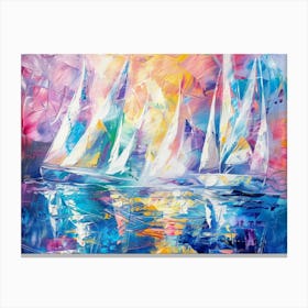 Sailboats In The Sea 5 Canvas Print
