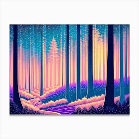 Forest At Night 2 Canvas Print