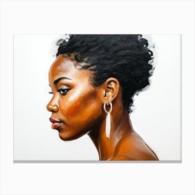 Side Profile Of Beautiful Woman Oil Painting 114 Canvas Print