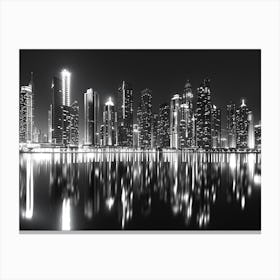 Dubai Skyline At Night 1 Canvas Print