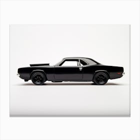 Toy Car 71 Plymouth Road Runner Black Canvas Print