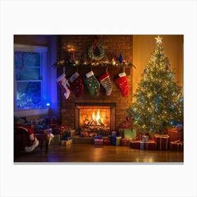 Christmas In The Living Room 68 Canvas Print