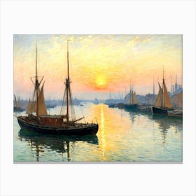 Sunset At The Port 1 Canvas Print