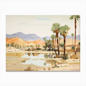 Desert Landscape With Palms - expressionism Canvas Print