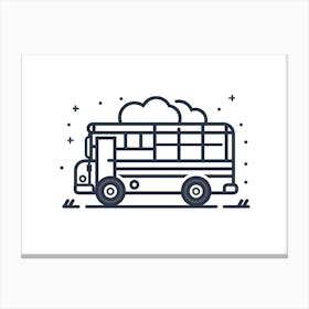 School Bus Line Icon 4 Canvas Print