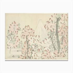 Mount Fuji Seen Through Cherry Blossom, Katsushika Hokusai Canvas Print