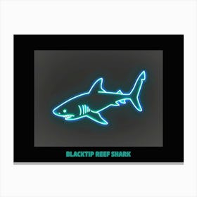 Neon Blacktip Reef Shark 2 Poster Canvas Print