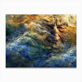 Old Man In The Waves Canvas Print