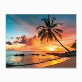 Sunset On The Beach Canvas Print