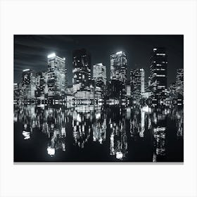 Cityscape At Night 7 Canvas Print