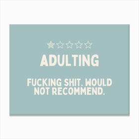 Adulting | Cream and Seafoam Canvas Print