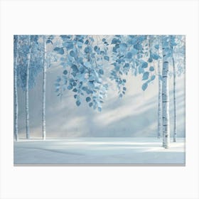 Birch Trees In Winter 1 Canvas Print