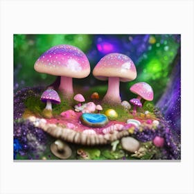 Fairy Garden With Mushrooms Canvas Print