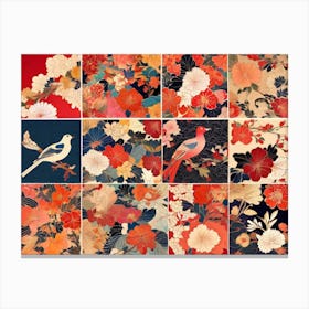 Japanese Birds And Flowers Canvas Print