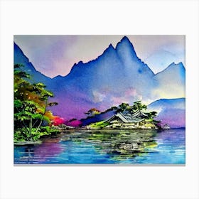 Twilight Serenity At Mountain Lake Canvas Print