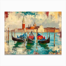 Gondolas In Venice 1 Canvas Print