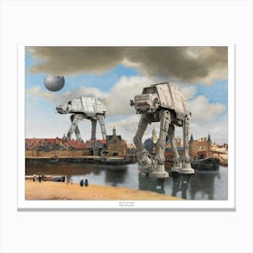 At Ats At Delft - Star Wars and Vermeer Parody Canvas Print