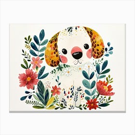 Little Floral Dog 2 Canvas Print