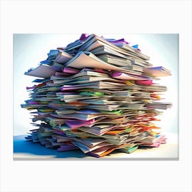 Stack Of Papers And Documents Canvas Print