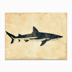 Whitetip Reef Shark Shark Shark Silhouette 6 Canvas Print