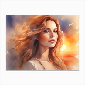 Woman In The Sun 4 Canvas Print