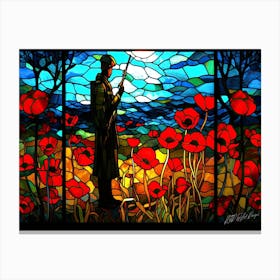 Remembrance Soldier - Red Poppy Remembrance Day Canvas Print