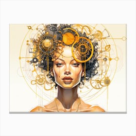 Abstract Illustration Of A Woman And The Cosmos 4 Canvas Print