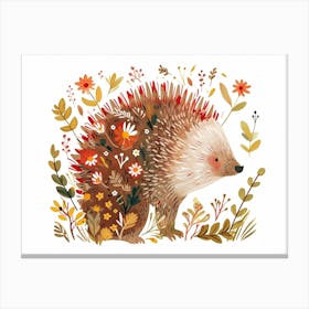 Little Floral Porcupine 1 Canvas Print