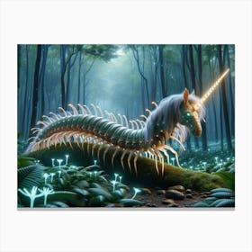 Magical Unipede Unicorn-Centipede Fantasy Canvas Print