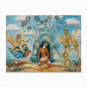 Krishna And Foolish Maidens, William Glackens Canvas Print
