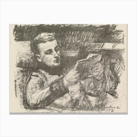 Boy Reading (Jorgen Enckell), 1921 By Magnus Enckell Canvas Print