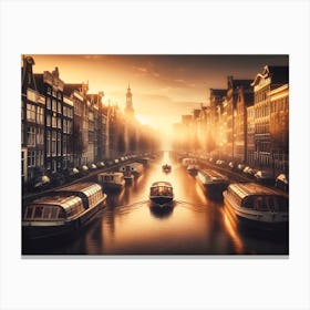 Sunset In Amsterdam Canvas Print