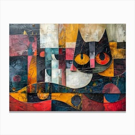 Abstract Cat, Cubism Canvas Print