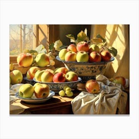 Apples On The Window Sill Canvas Print