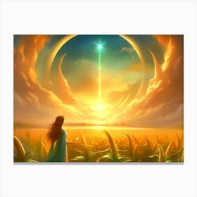 Aurora In a Corn Field Canvas Print