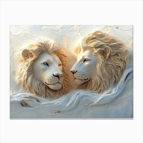 Two Lions 2 Canvas Print