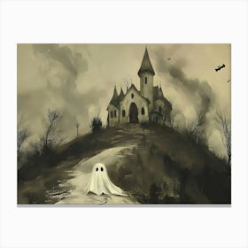 Ghost In A Castle Canvas Print