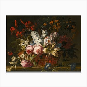 Flowers In A Basket Canvas Print