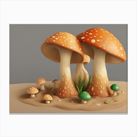 Mushrooms In The Sand Canvas Print