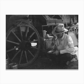 Untitled Photo, Possibly Related To Cowboy Eating Dinner By The Chuck Wagon On Sms Ranch Near Spur Canvas Print