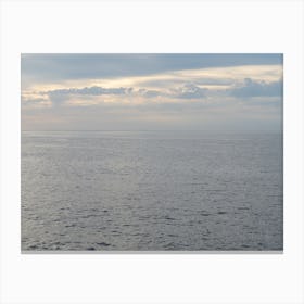 Silver-grey sea and cloudy sky at sunrise Canvas Print