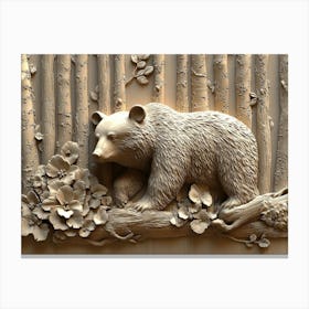 Beautiful 3d Bear Canvas Print