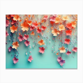 Elegant Colorful with Vibrant Flower Hanging Branches 9 Canvas Print