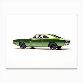 Toy Car 69 Dodge Charger Daytona Green Canvas Print