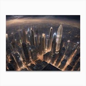 Futuristic Cityscape Canvas Print