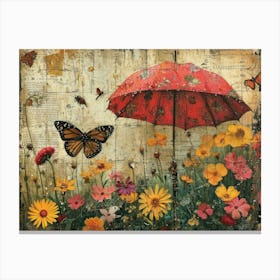 The Rebuff: Ornate Illusion in Contemporary Collage. Butterfly In The Garden Canvas Print