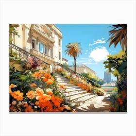 Cannes Flowers 3 Canvas Print