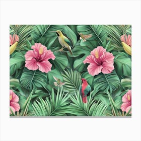 Tropical Hummingbirds Canvas Print