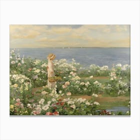 Girl In A Garden Canvas Print