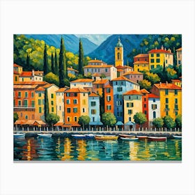 Town By The Lake Canvas Print